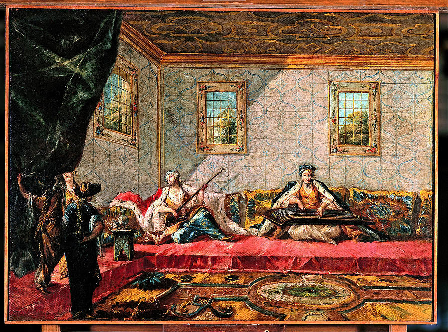 Two Odalisques Playing Music in the Harem Photograph by Paul Fearn
