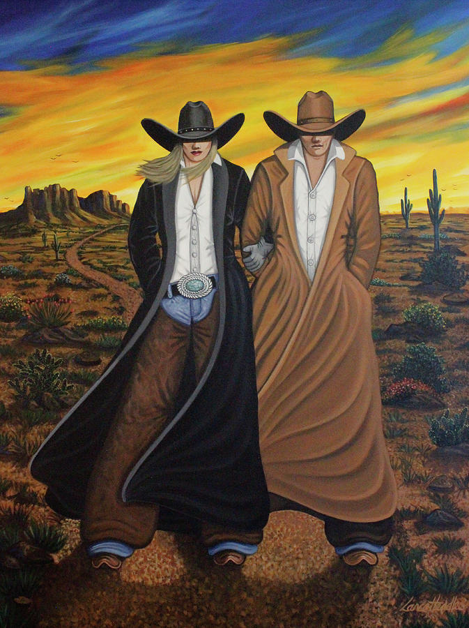 Two On The Trail Painting by Lance Headlee