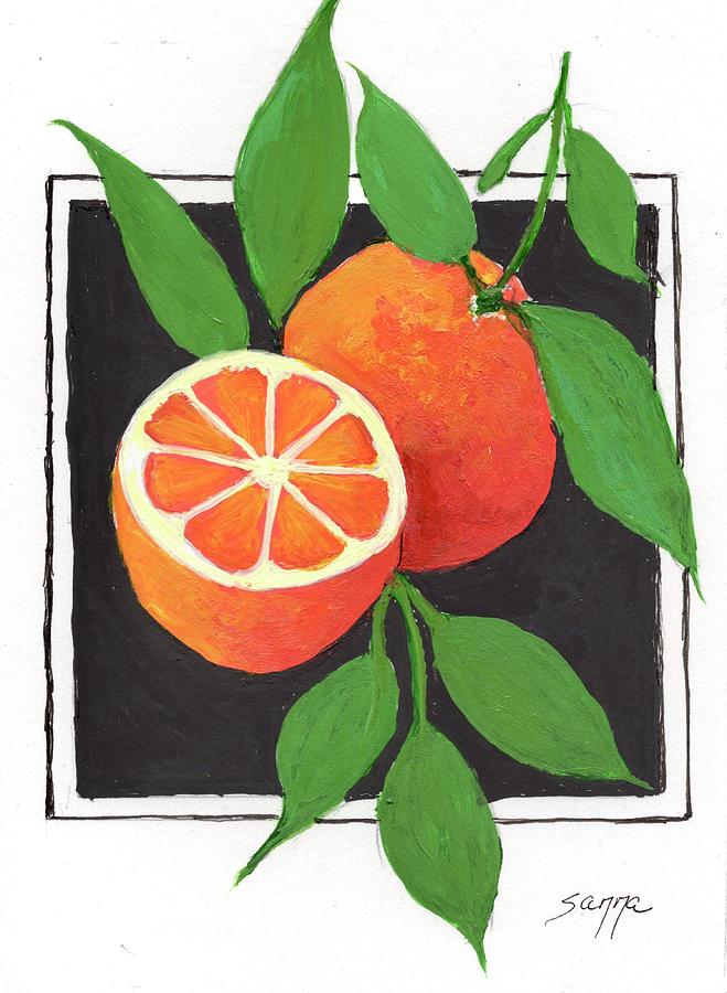 Two Oranges Painting by Suzzanna Frank