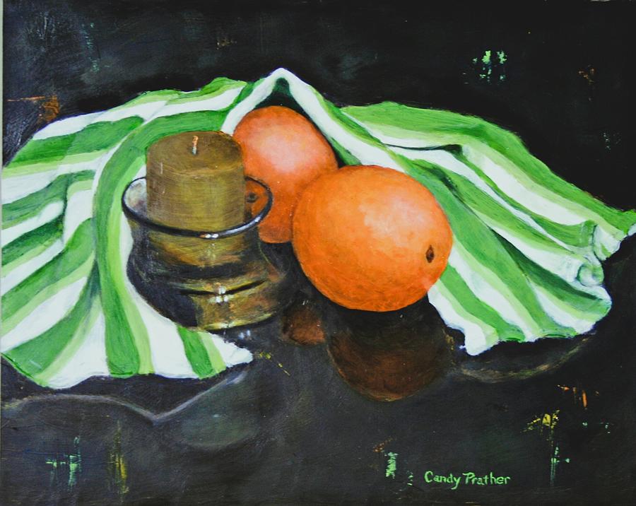 Two Oranges Under Cover Painting by Candace Antonelli