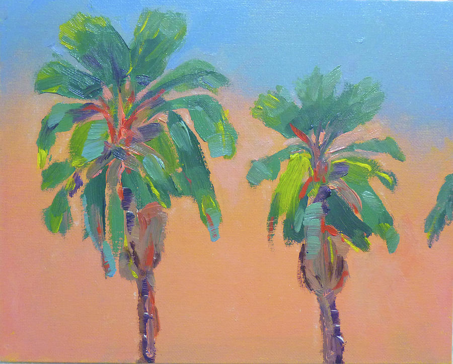 Two Palms Painting by Stan Chraminski