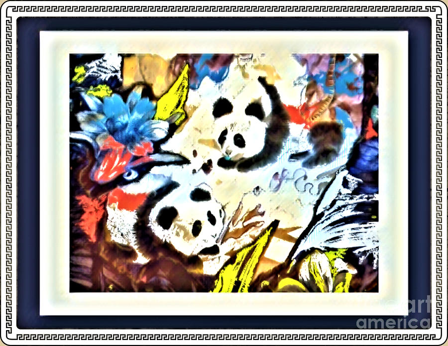Two Pandas Digital Art by Shirley Moravec