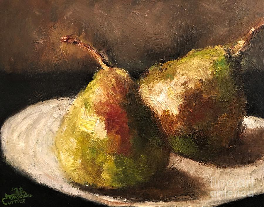 Still Life Painting - Two Pears by Amanda Currier