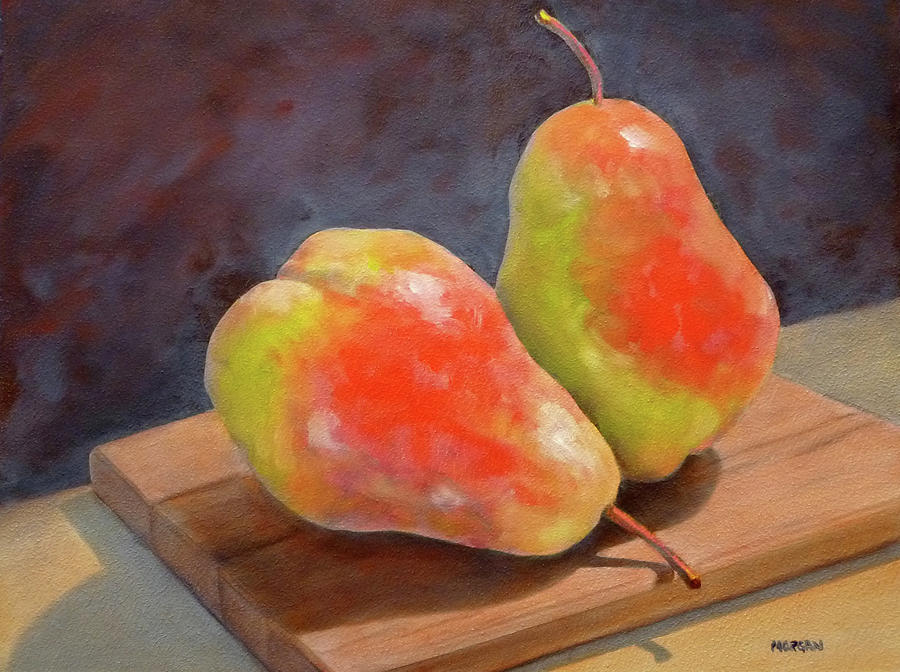 Two Pears Painting by Tom Morgan