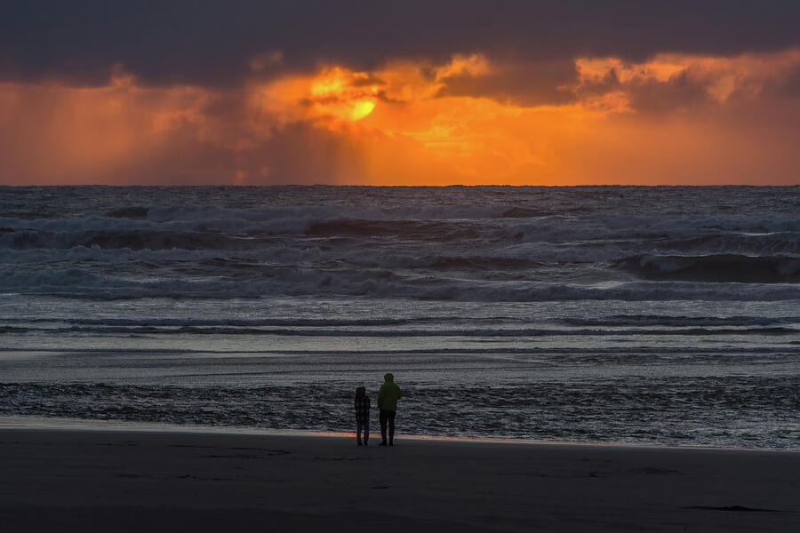 Sunset Photograph - Two People Watching Sunset by Marv Vandehey