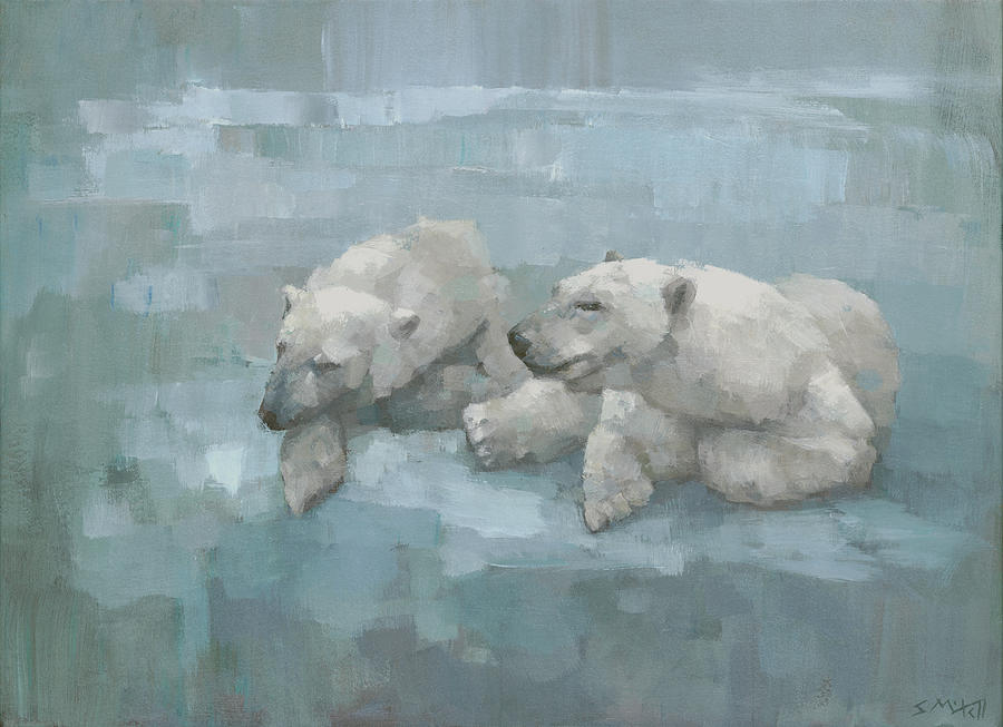 Two Polar Bears Relaxing Painting