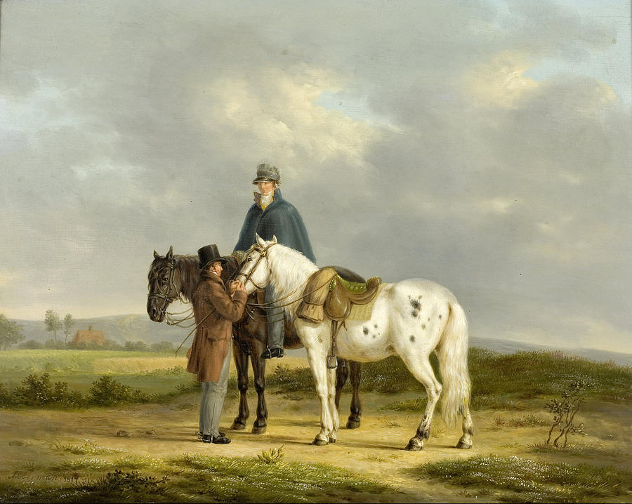 Two Riders in a Landscape Painting by Anthony Oberman