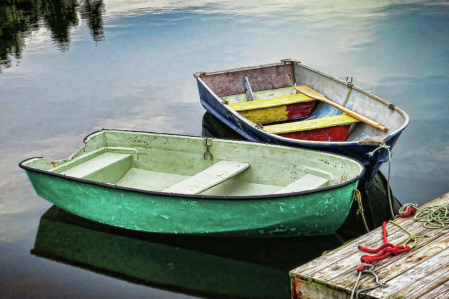 Two rowboats in Nova Scotia Photograph by Tatiana Travelways