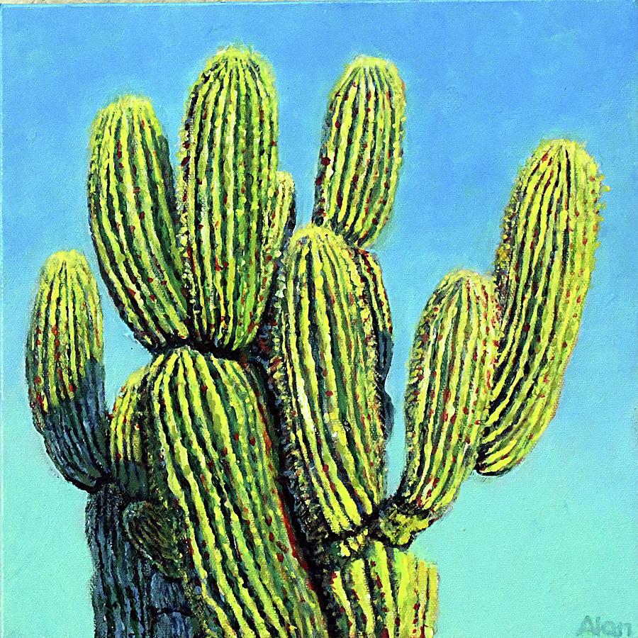 Two Saguaros With Many Limbs Painting by Alan Steele - Fine Art America