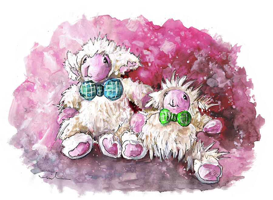 Two Sheep In A Church In Pickering Painting by Miki De Goodaboom