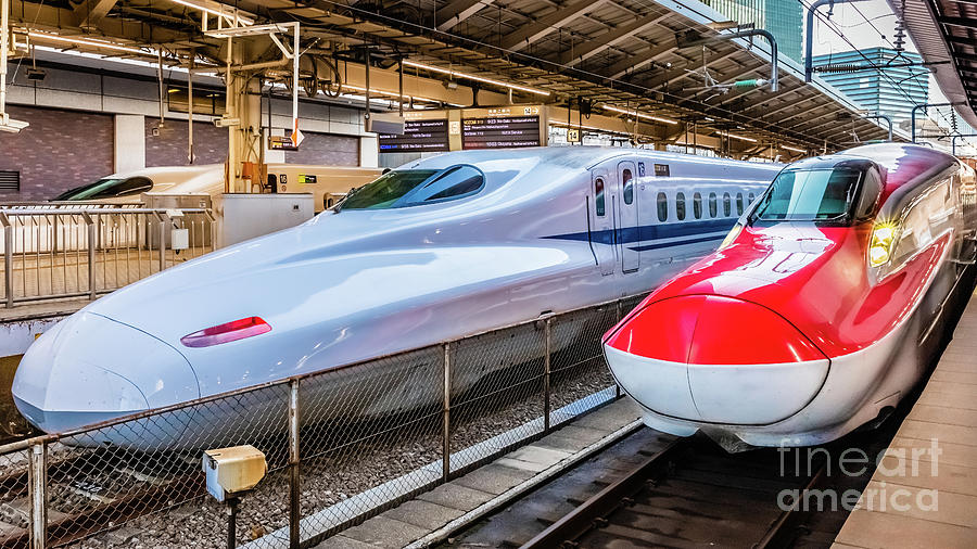 Two Shinkansen at the Tokyo Station Photograph by Lyl Dil Creations