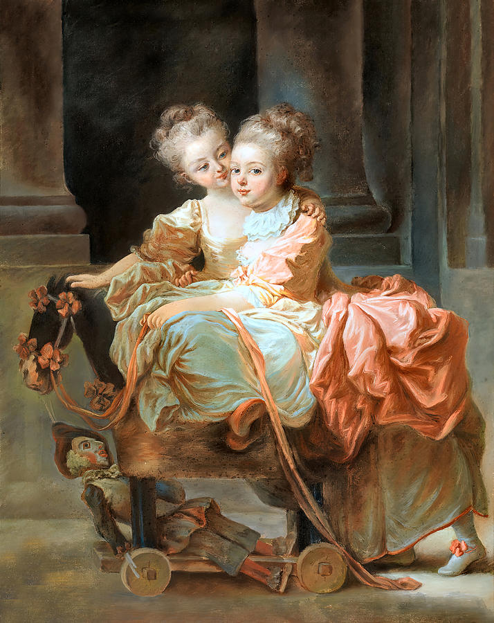 Two Sisters Painting by Jean-Claude Richard