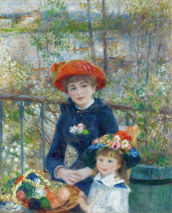 Two Sisters On The Terrace By Pierre Auguste Renoir Oil On Canvas 1881 Painting