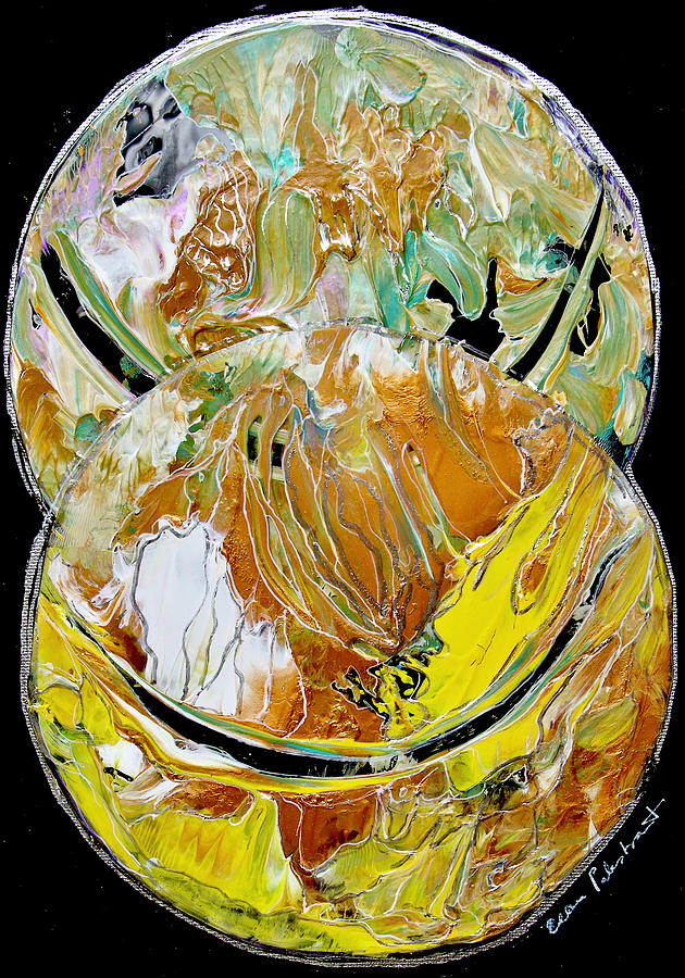 Two Sphericals Hobnobbing - Vertical Painting by Ellen Palestrant