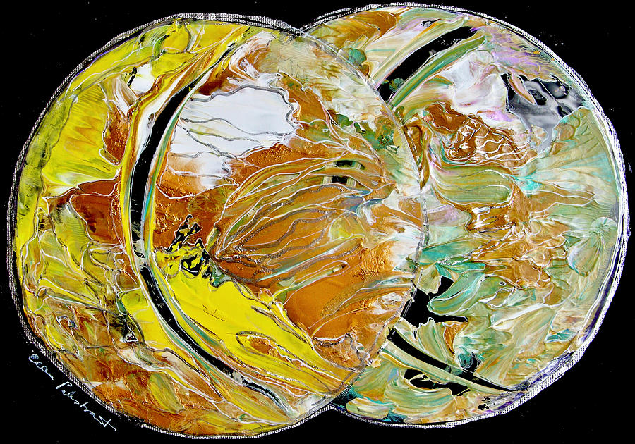 Two Sphericals Hobnobbing - Horizontal Painting by Ellen Palestrant