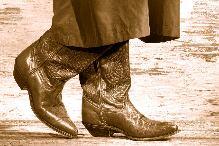 Boot Photograph - Two Step - Sepia by Olivier Le Queinec