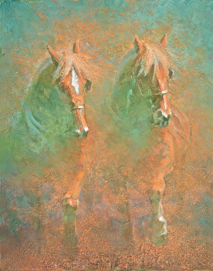 Draft Horses Painting - Two Steppin by Mia DeLode