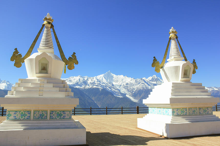 Two Stupas Photograph by Josu Ozkaritz