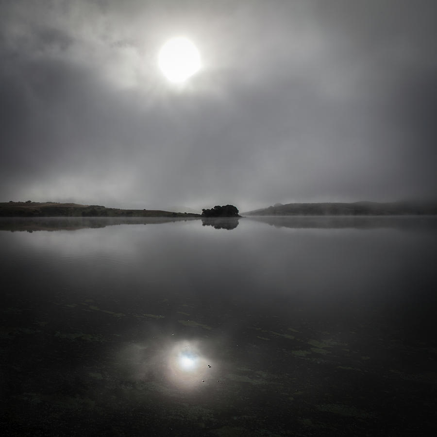 Two suns, Nicasio Reservoir Photograph by Donald Kinney
