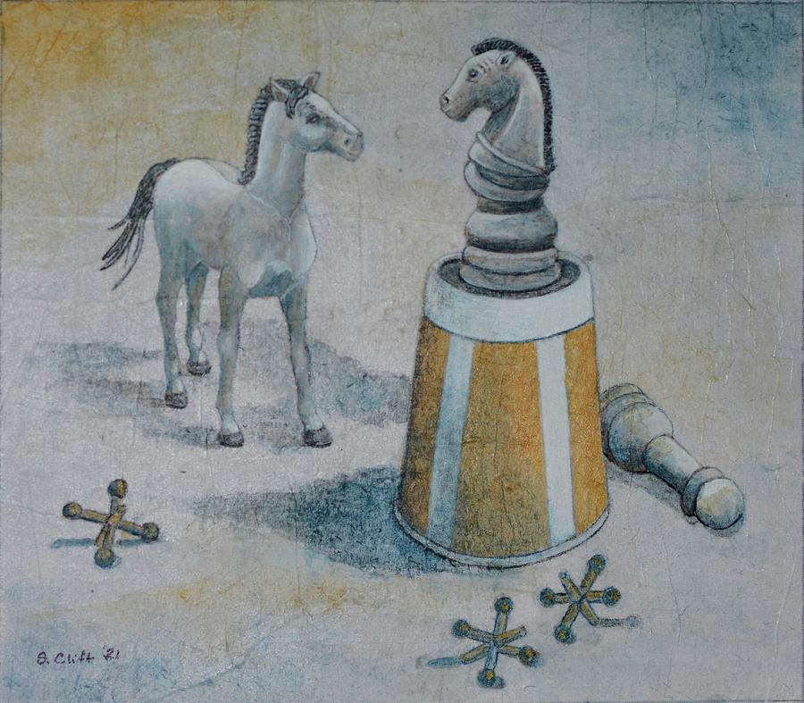Two Toy Horses Mixed Media by Sandy Clift