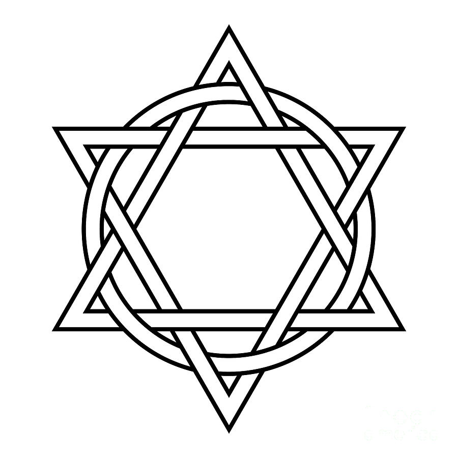 Two triangles interlaced with a circle, an emblem for eternity and ...