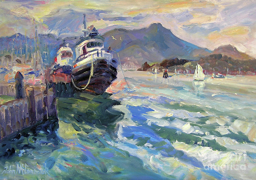 Two Tugs, Sausalito Painting by John McCormick