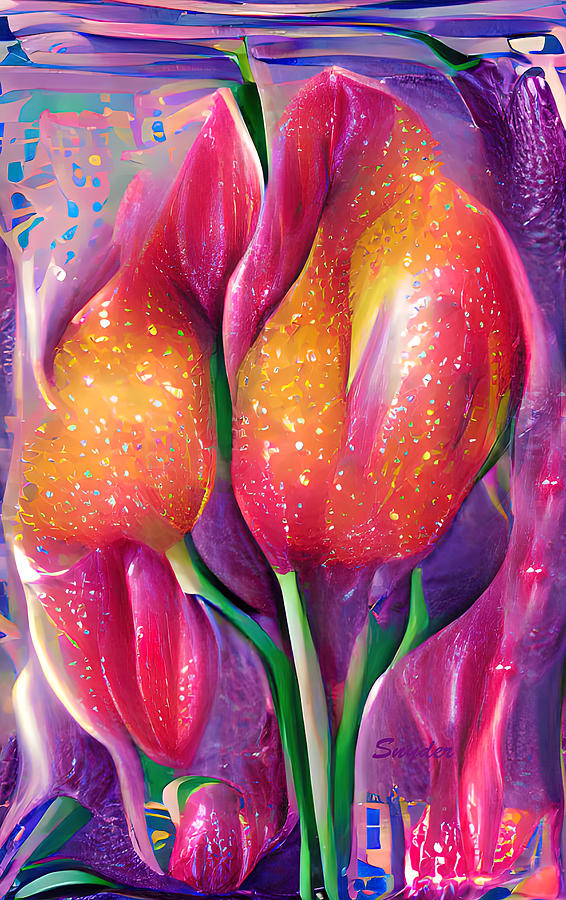 Two Tulips Digital Art by Floyd Snyder