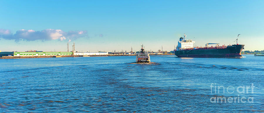 Landscape Photograph - Two Vessels Passing In The Light by Frances Ann Hattier Landscape Photograph - Two Vessels Passing In The Light by Frances Ann Hattier