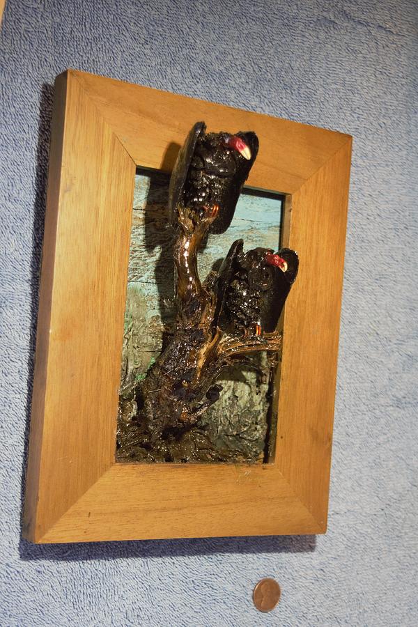 Two Vultures Wall Hanging Mixed Media by Roger Swezey