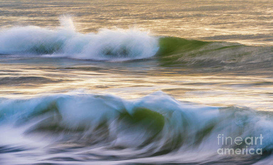 Two Waves in Natures Motion Photograph by Mike Reid