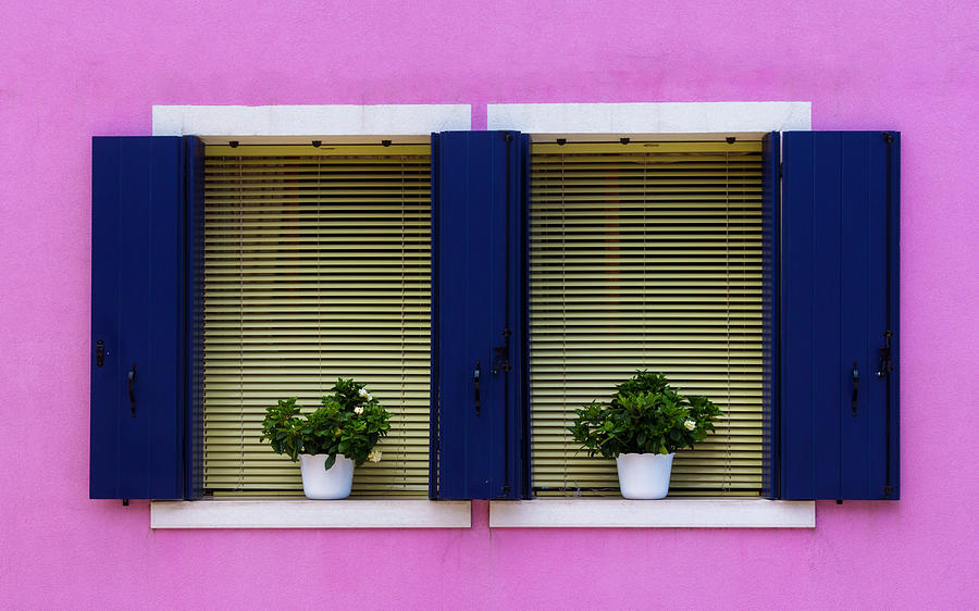 Two windows in Burano Photograph by Pietro Ebner