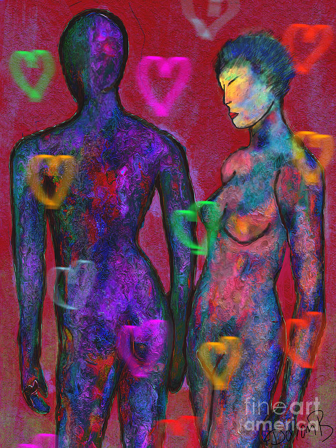 Two windows mannequins in love Digital Art by Doron B