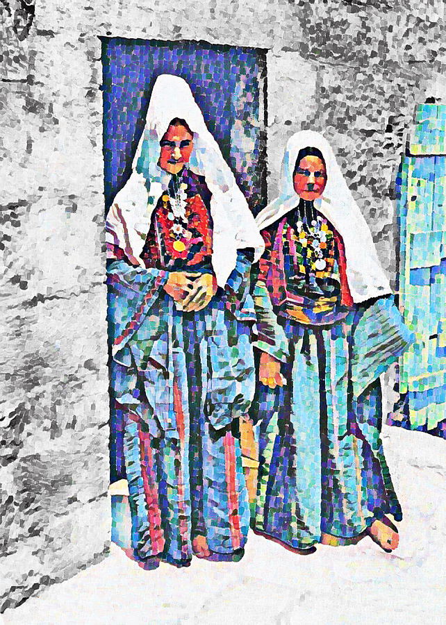 Two Women from Bethlehem in 1922 Photograph by Munir Alawi