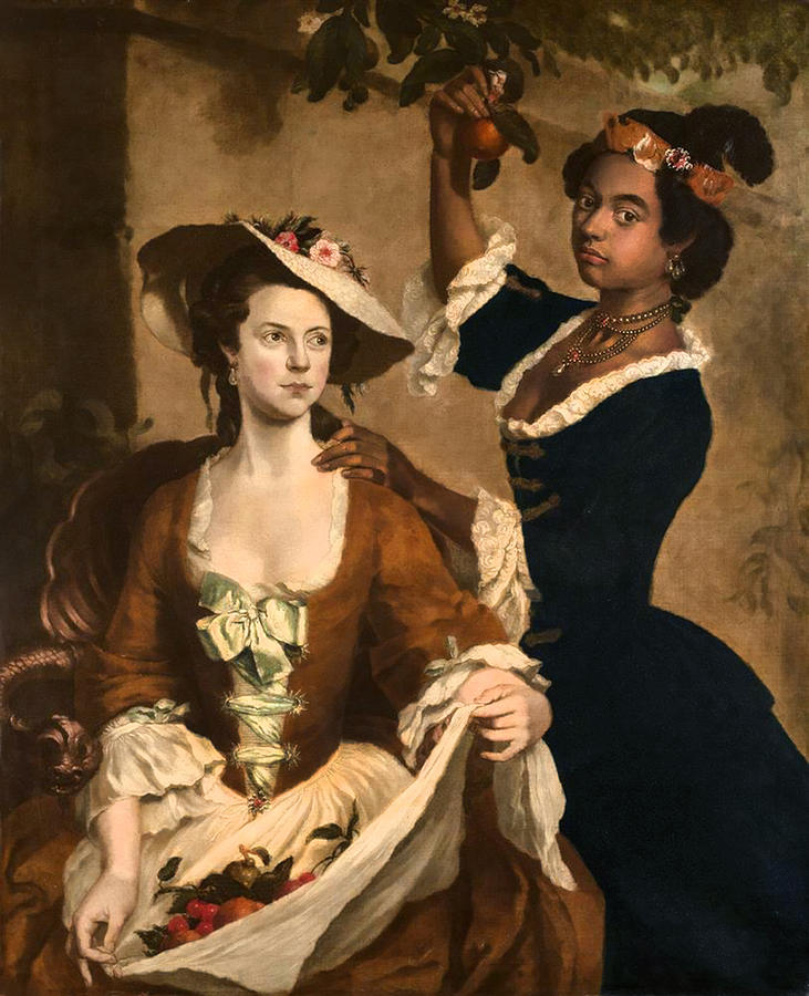Art History Painting - Two Women Gathering Fruit by Stephen Slaughter
