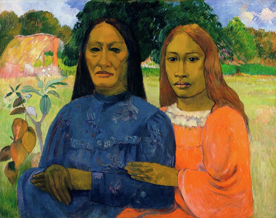 Two Women Painting by Paul Gaugin
