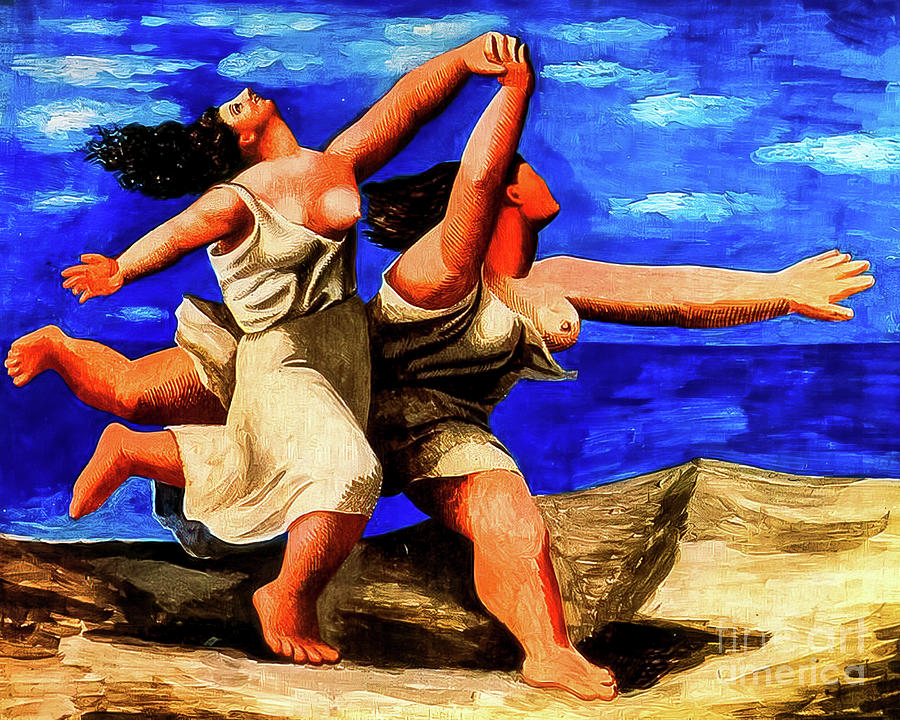 Two Women Running on the Beach by Pablo Picasso 1922 Painting by Pablo Picasso