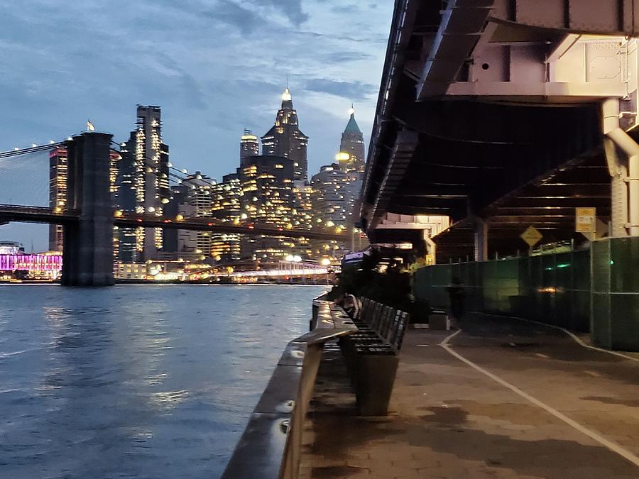 Brooklyn Bridge Photograph - Two Worlds by Sue Kim