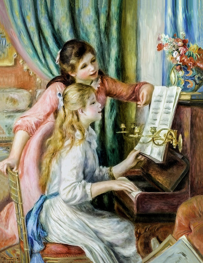 Two Young Girls at the Piano by Auguste Renoir French                                        Photograph by Carlos Diaz
