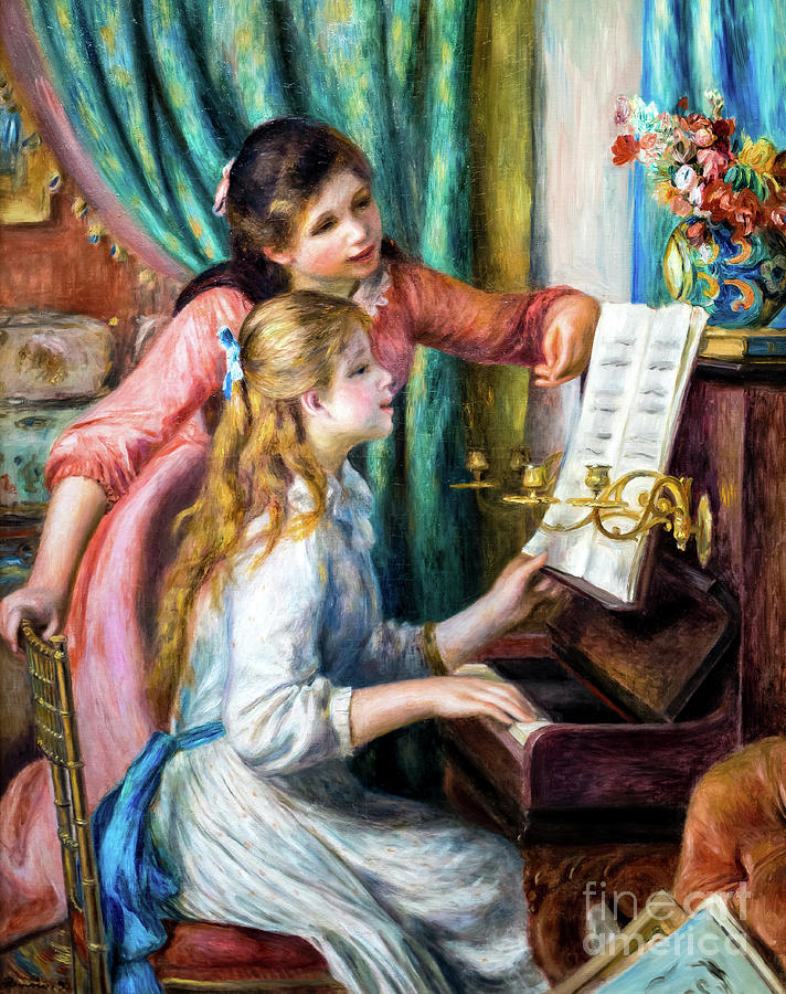 Two Young Girls at the Piano by Auguste Renoir 1892 Painting by Auguste Renoir