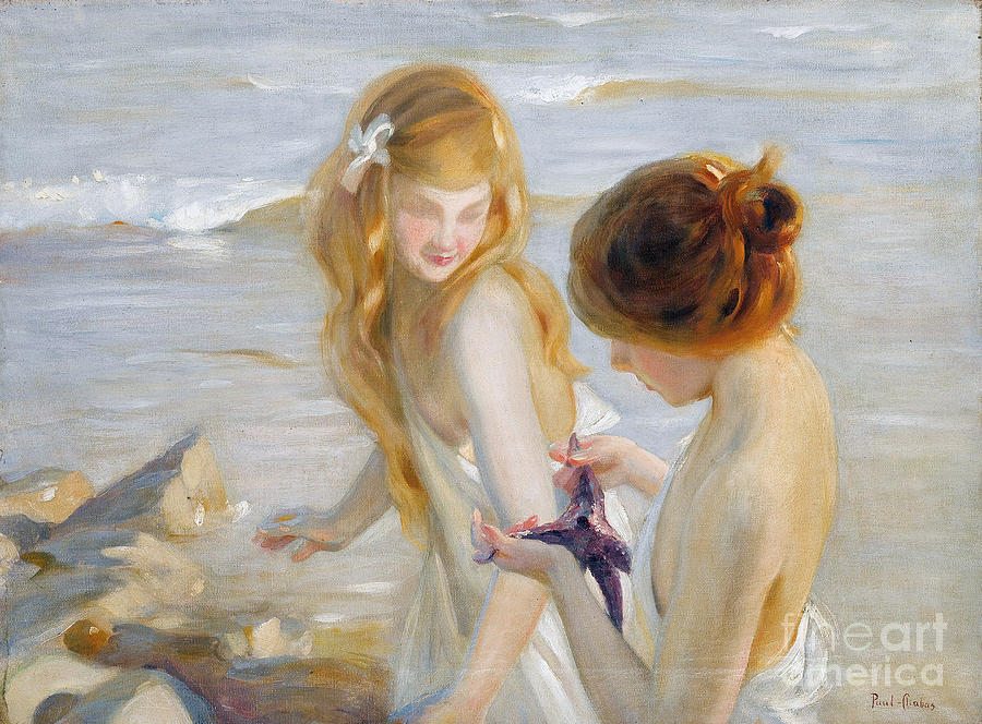 Two Young Girls with a Starfish Painting by Paul Chabas