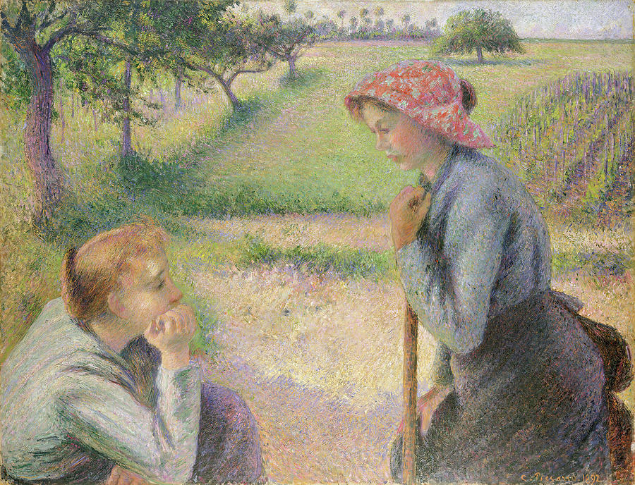 Two Young Peasant Women Painting