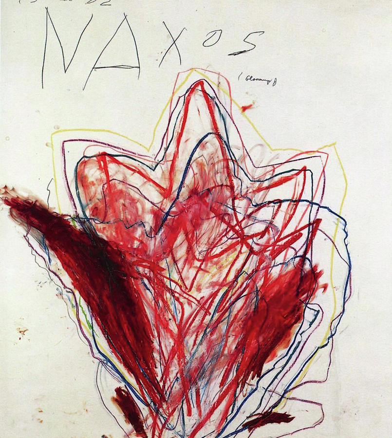 Vintage Drawing - Twombly Naxos by Mike Duerr