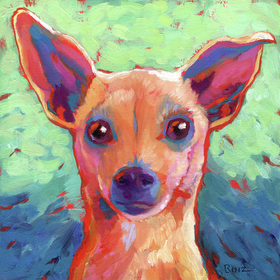 Twyla Chihuahua Painting by Linda Ruiz-Lozito