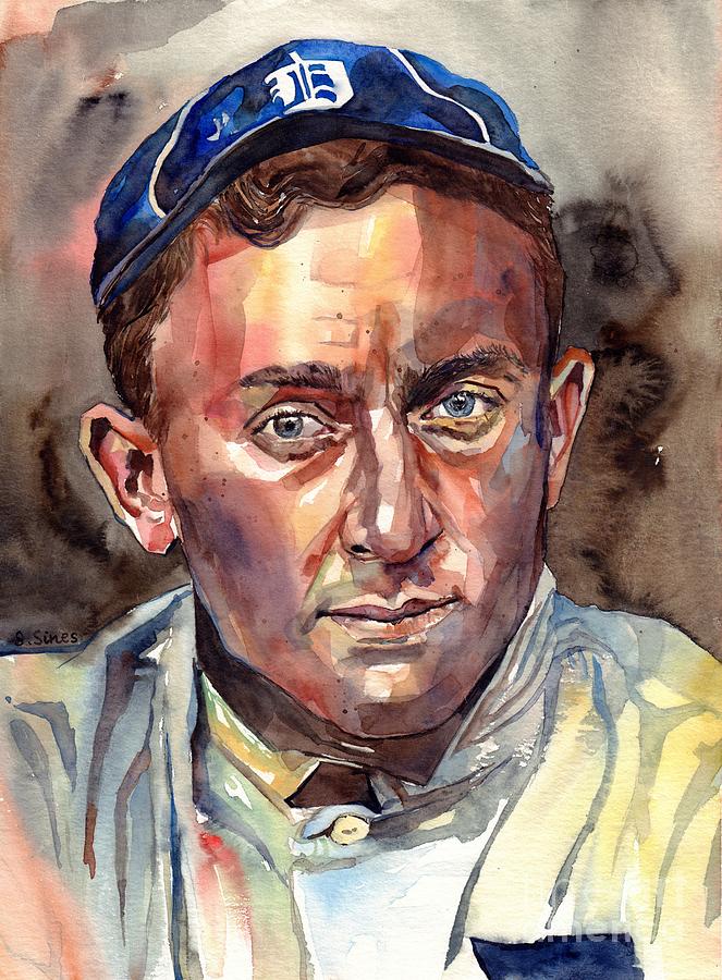 Ty Cobb Portrait Painting by Suzann Sines - Fine Art America