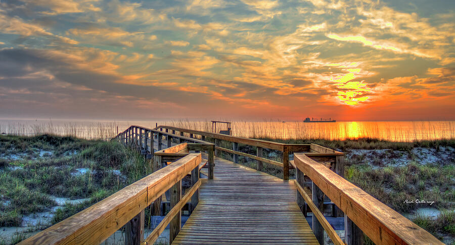 Tybee Island GA Walkway To The Sea Panorama Atlantic Ocean Sunrise ...