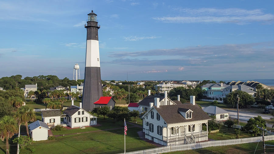 Tybee Island Light and Dwellings Photograph by Bradford Martin