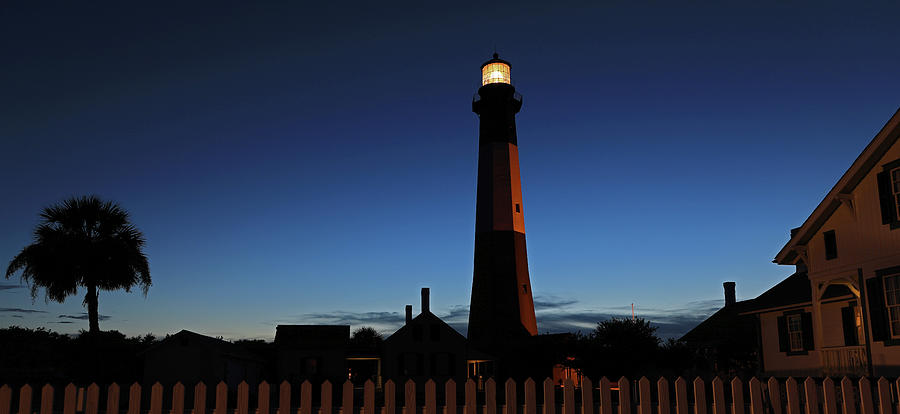 Tybee Island Lighthouse, Ga.- Night Shot Photograph by Richard Krebs