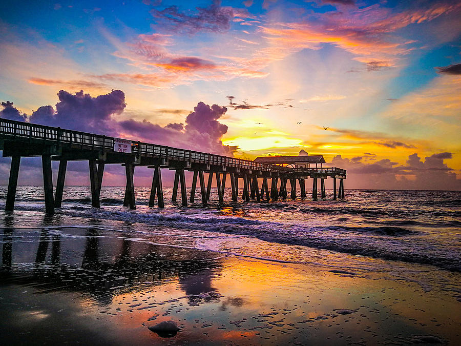 Tybee Island Pier Sunrise Photograph by Danny Mongosa - Fine Art America