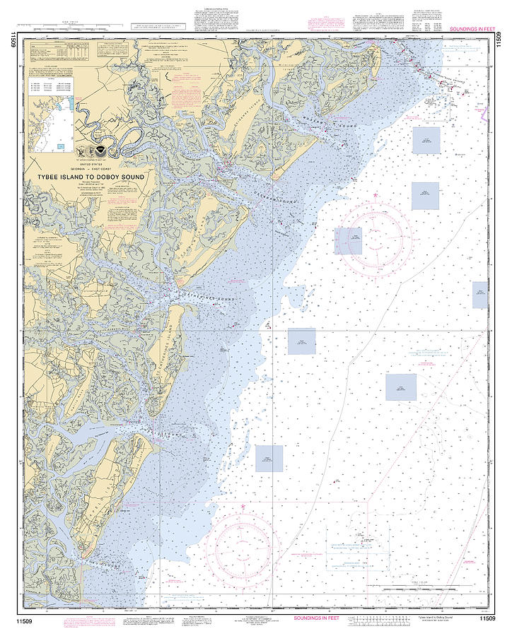 Tybee Island To Doboy Sound, Noaa Chart 11509 Digital Art by Nautical ...