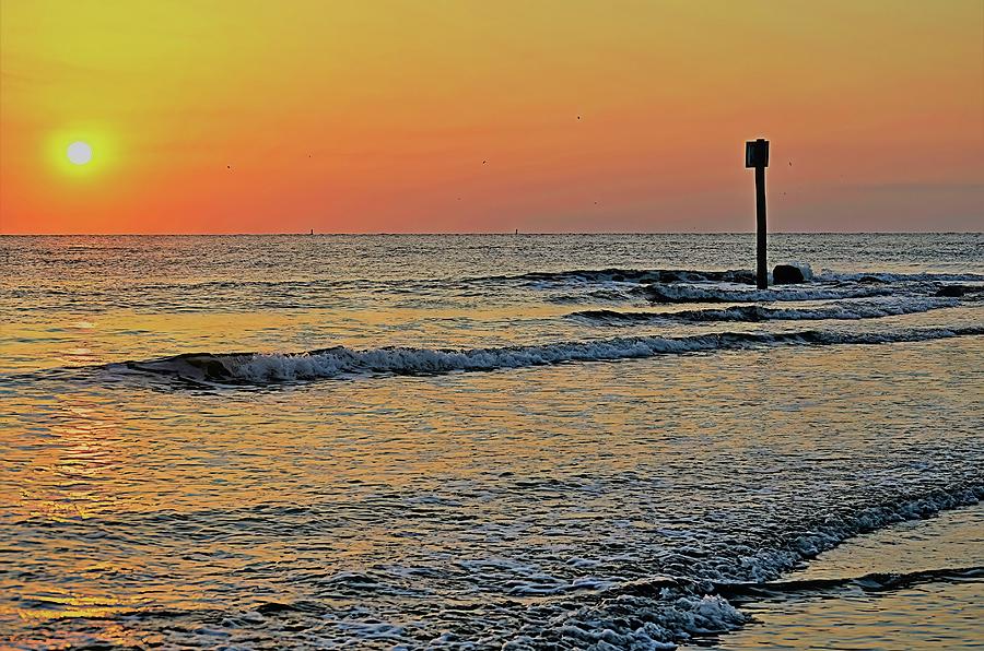 Tybee Sunset On Beach Photograph